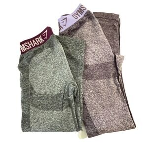 Gymshark Lot of 2 Leggings Activewear Athleisure Yoga Purple Gray Women Size‎ S